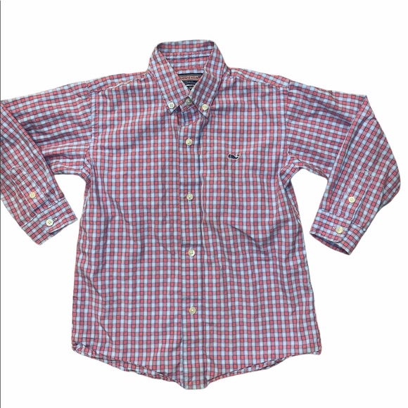 Vineyard Vines Boy’s Plaid Whale Button Down Shirt - Picture 1 of 5